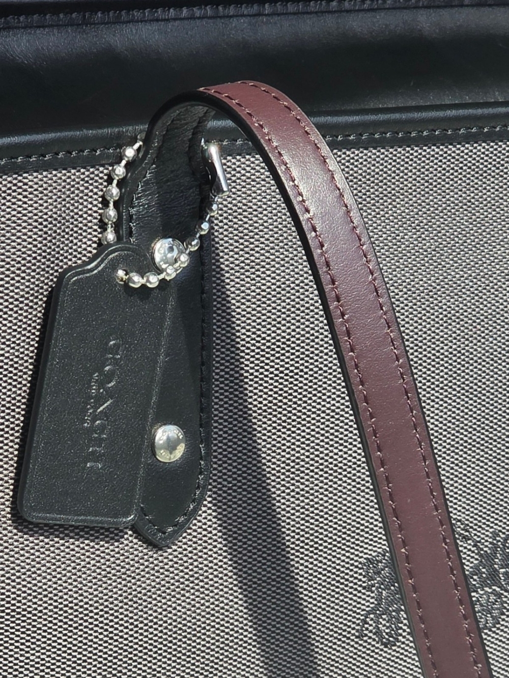 Coach Horse & Carriage Canvas City Tote | Charcoal Gray | Dust Bag Included - Picture 14 of 15